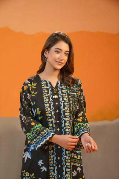 Black Floral Printed Khaddar 2-Piece – Winter Collection