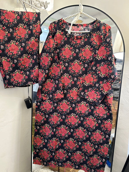 Midnight Rose Floral 2-Piece Set