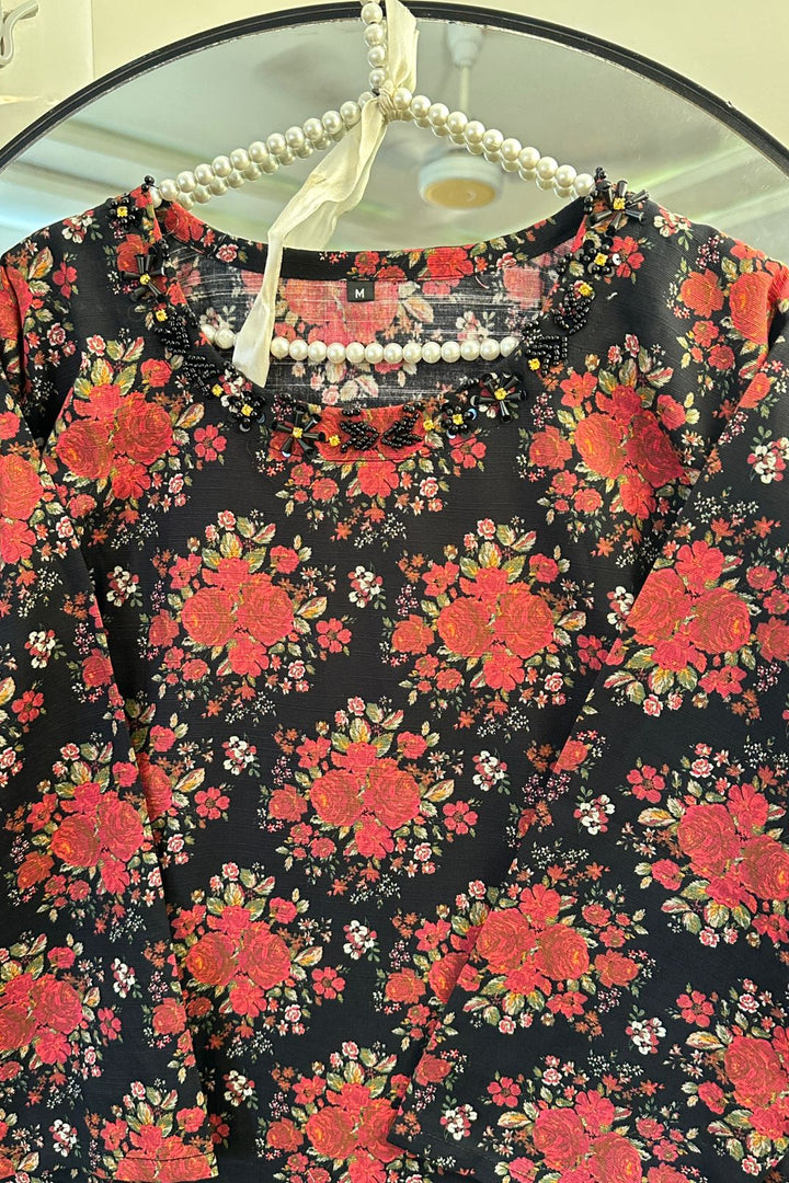 Midnight Rose Floral 2-Piece Set