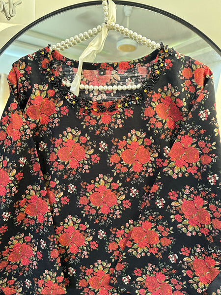 Midnight Rose Floral 2-Piece Set