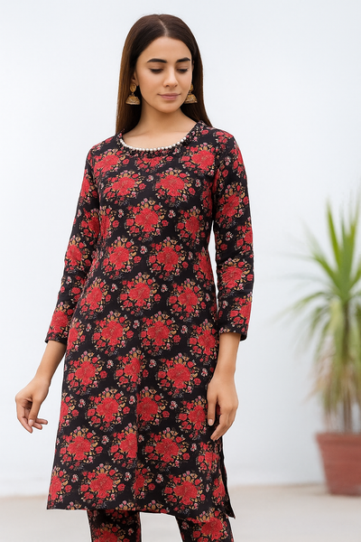 Midnight Rose Floral 2-Piece Set