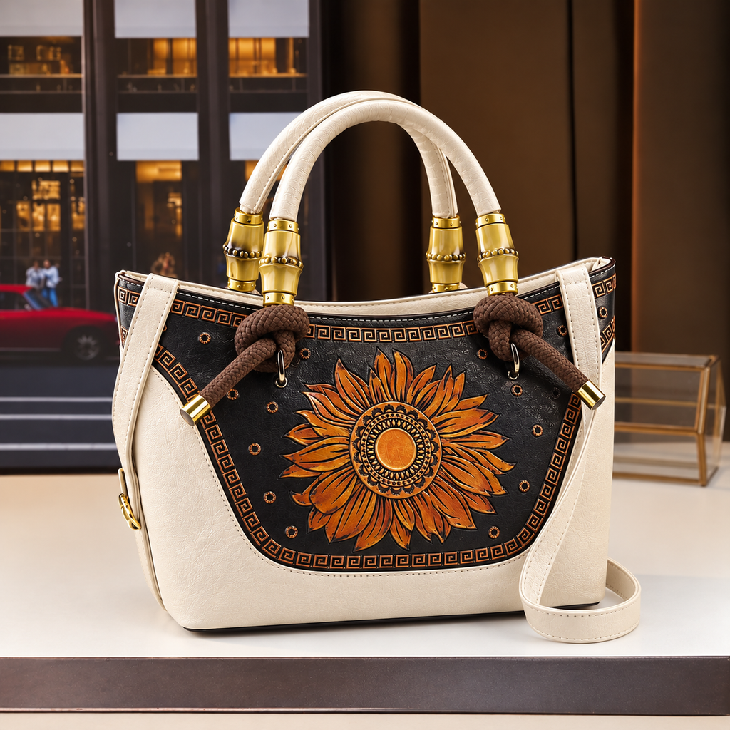 Premium by Embossed Handbag – Sunflower Design