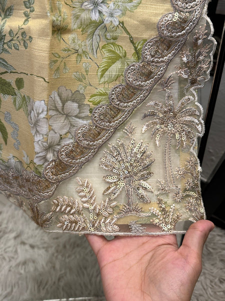 Golden Bloom Embroidered 3-Piece Set