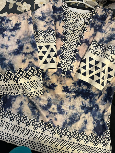 Midnight Marble Printed Velvet 2-Piece Set