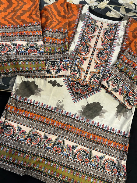 Rust Bloom Printed Velvet 2-Piece Set