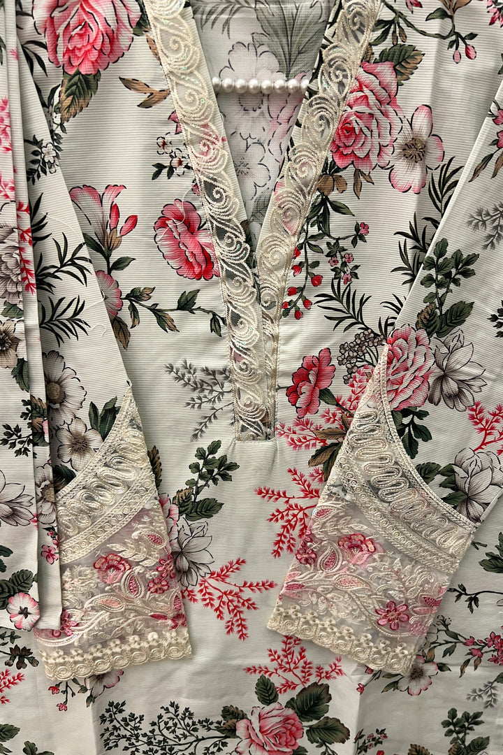 Floral Elegance 3 Piece Khaddar Suit