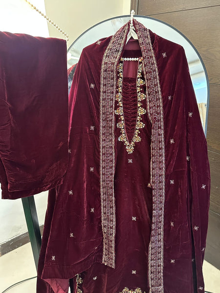 ✨ Pure 9000 Micro Velvet Handcrafted 3-Piece Ensemble ✨