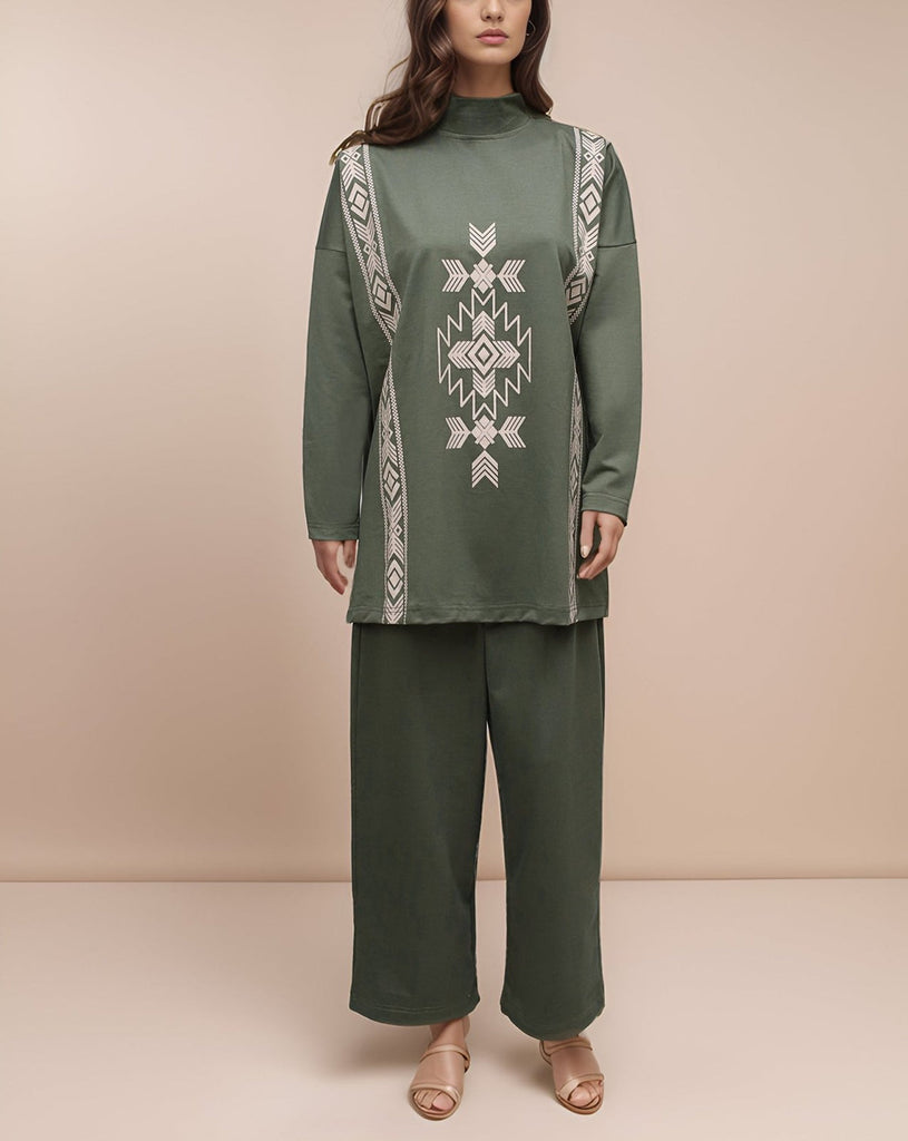 ✨ Geometric Print Terry Co-ord Set | 2-Piece Comfort Chic ✨