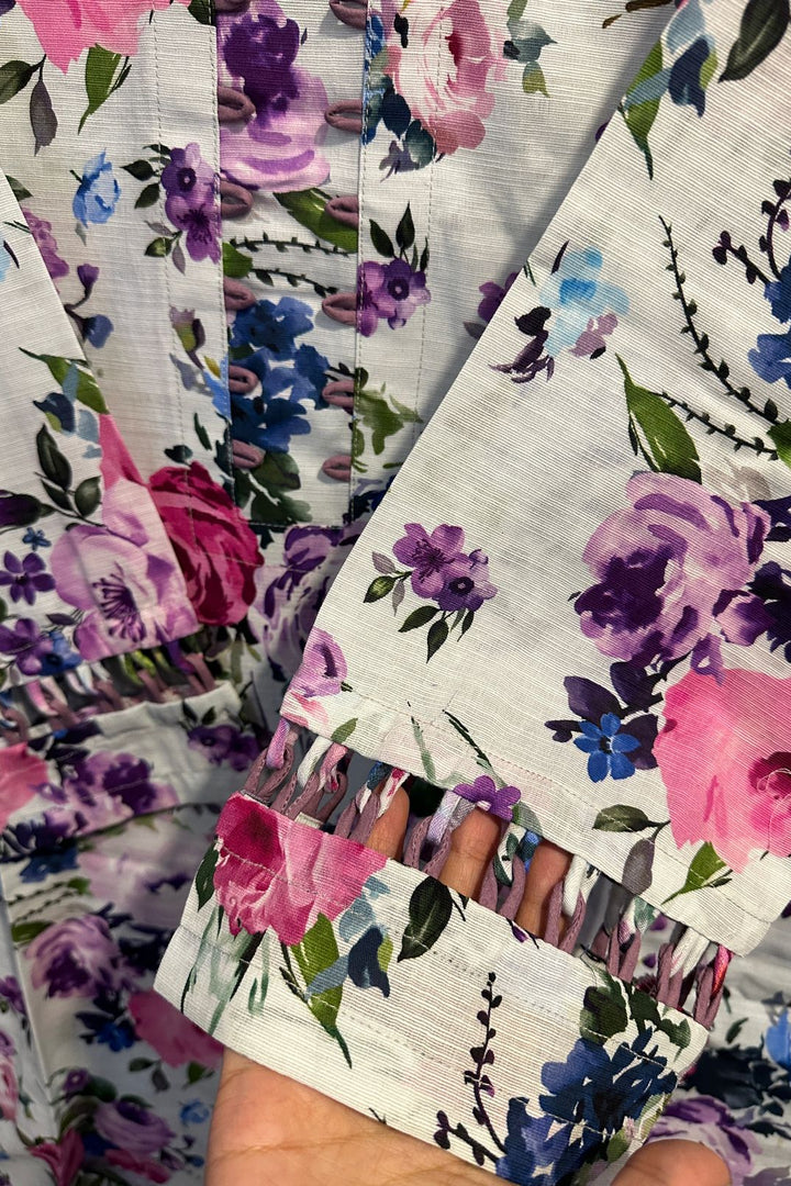 Elegant Floral Printed Two-Piece – Soft khadar Fabric