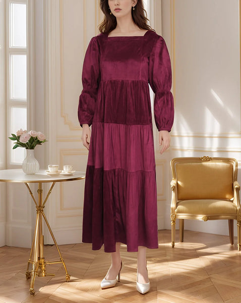 Velvet Charm Triple-Tier Dress