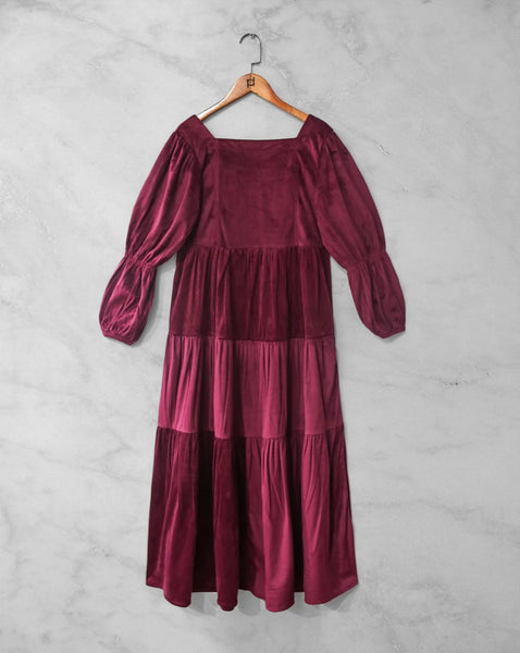 Velvet Charm Triple-Tier Dress