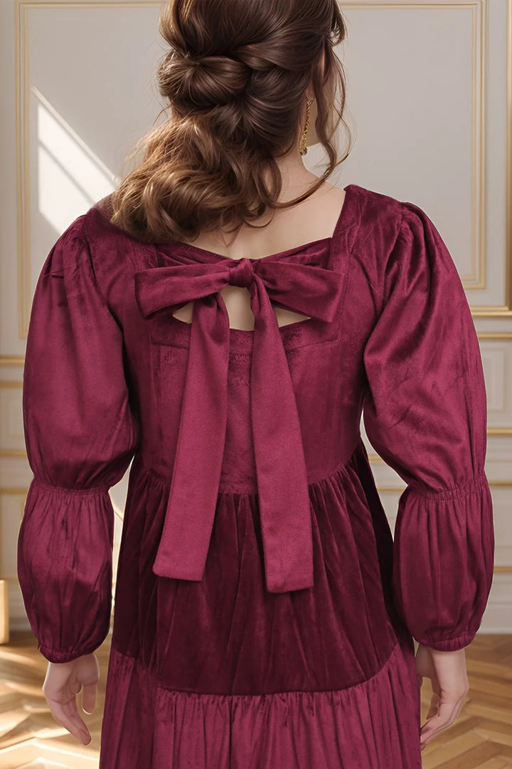 Velvet Charm Triple-Tier Dress