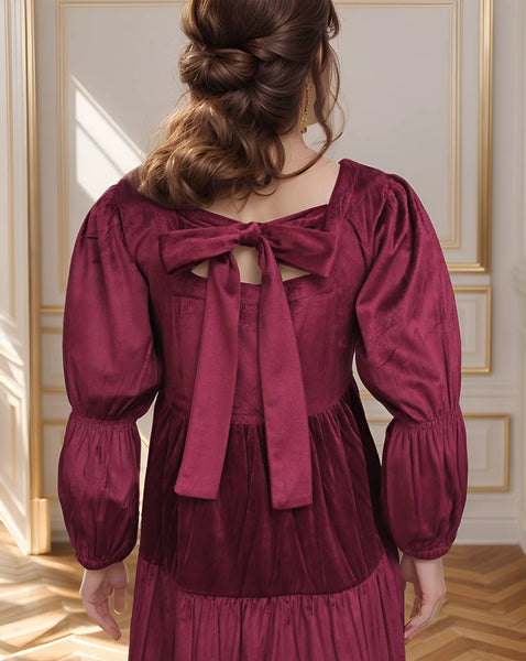 Velvet Charm Triple-Tier Dress